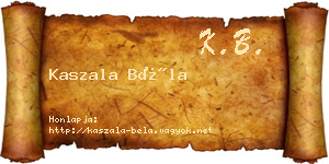 Kaszala Béla névjegykártya