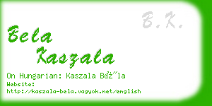 bela kaszala business card